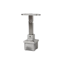 Support de main courante d'escalier carré réglable en hauteur en acier inoxydable Inox 304 316, 40 mm