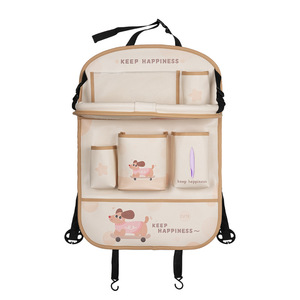 Sac de rangement pour siège de voiture, motif chiot de dessin animé, grand format carré, organisateur suspendu multifonctionnel pour bébé, pour l'alimentation et les voyages - Product Image 5