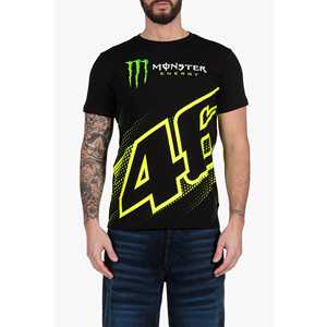 Camiseta Deportiva con Cuello Redondo, Diseño de Puntos 46 Monster Energy, 100% Algodón, Negra, Manga Corta, Antiencogimiento, para Hombre, al por Mayor - Product Image 3