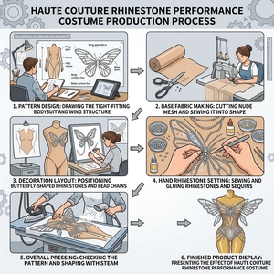 Combinaison en maille transparente avec ailes de papillon 3D en strass argentés, costume de scène pour femmes, tenue de danse pour drag queen - Product Image 6