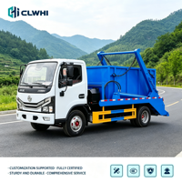 Camion à ordures Dongfeng Dolica à bras oscillant 4x2, camion compacteur à ordures LHD/RHD, prix des camions à ordures, camion compacteur à ordures Euro 3