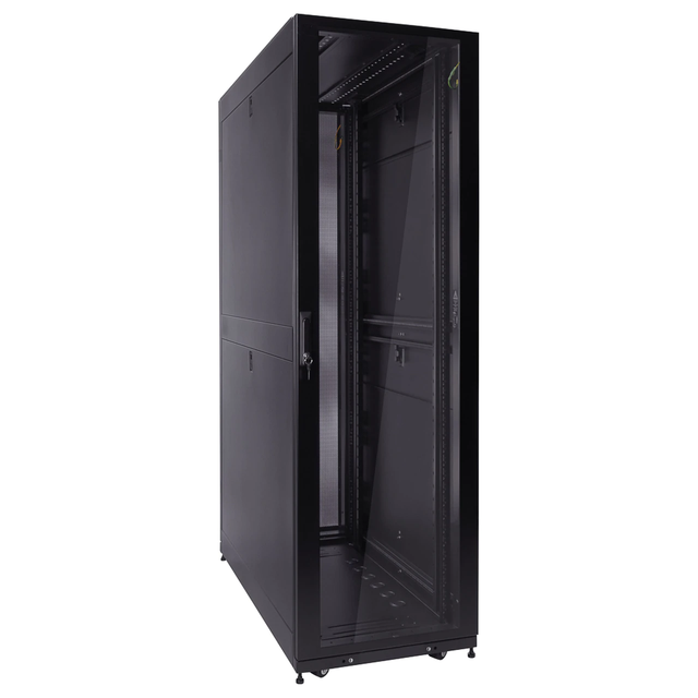 Rack Cabinet 1000mm1200mm Depth Cable Management Top Glass Door 42U Mesh Door Dustproof Server Rack with Cooling System Fan
