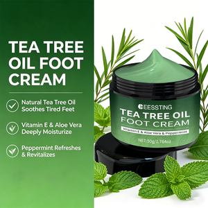 Crème pour les pieds à l'huile d'arbre à thé, hydratante et nourrissante, pour peaux mortes, gercées, rugueuses et épaisses, soin quotidien des pieds – Offre Spéciale - Product Image 4