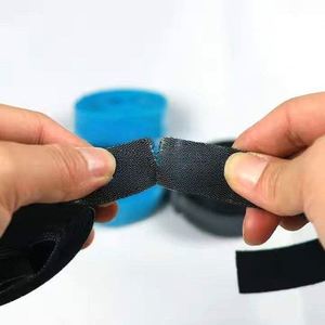 Custom <b>Hook</b> Strap Reusable Nylon Double Elastic Heat Resistant Self-<b>adhesive</b> Back to Back Tear Fasteners Color Carabiner Velcro - Product Image 2