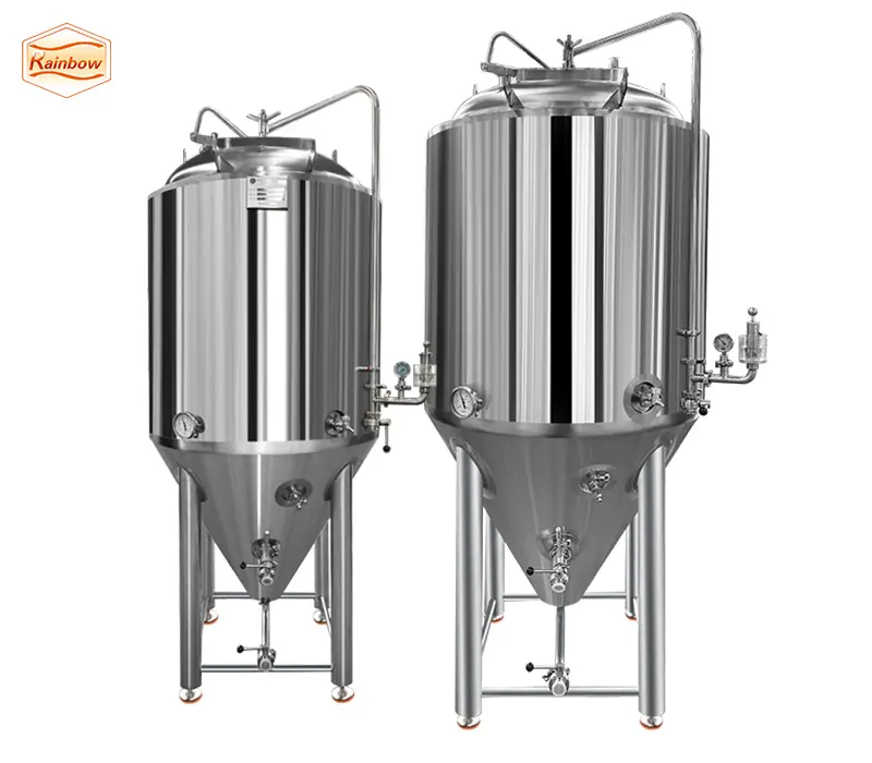 ステンレス鋼ビール発酵槽200L500L 1000L2000L発酵タンクビール醸造設備済南ビール設備レインボー