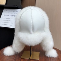 chaud épais de luxe pour adultes chapeau d'aviateur en cuir véritable Style Trooper chapeau de fourrure de renard naturel