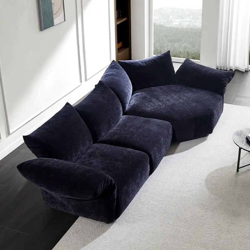 Màu xám bọc sofa 4 chỗ ngồi hiện đại ghế sofa siêu hiện đại và đồ nội thất phòng khách