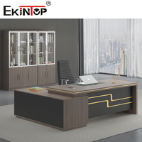 Ekintop Table de bureau de luxe en bois avec chaises Bureau de direction Mobilier de bureau moderne de l'usine Bureau de direction en mélamine