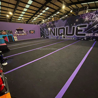 Tapis de cheerleading en mousse pliable de haute qualité, durable, directement de l'usine, 42 pieds * 6 pieds, tapis en mousse collée sur tapis, largeur 2 m, bleu clair