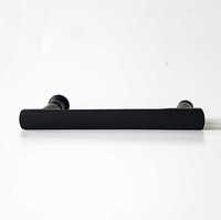 Poignée de porte de douche en alliage de zinc noir mat, poignée ovale plate de 145 mm CC pour porte de douche sans cadre