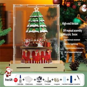 Caja de Música de Madera para Ensamblar a Mano, Modelo de Adorno, Moderno y Divertido, para Árbol de Navidad, Ecológico, Idea de Regalo Creativa - Product Image 2