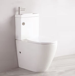Lavabo y inodoro combinados dos en uno - Lavabo portátil para lavarse las manos con agua caliente - Conjunto de inodoro público con <span class=keywords><strong>cisterna</strong></span> - Product Image 4