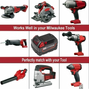Pin thay thế 2 gói cho milwaukee cho pin công cụ điện <span class=keywords><strong>M18</strong></span> Gói <span class=keywords><strong>Lithium</strong></span> <span class=keywords><strong>ion</strong></span> 18V 9Ah cho 48-11-1860 48-11-1850 48-11-18 - Product Image 2