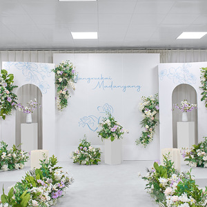 Centro de mesa floral para bodas, decoración para fiestas de cumpleaños, hortensias, paniculata, camino de mesa, decoración de arco para iglesia - Product Image 4