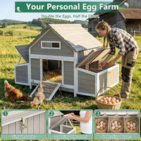 Gallinero de Madera Simple para Exteriores, Resistente a la Intemperie, con Nidos para 3+ Gallinas