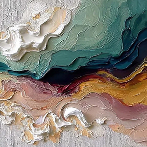 Grande <span class=keywords><strong>peinture</strong></span> abstraite de paysage à texture épaisse, réalisée à la spatule, faite à la main, sur toile texturée, œuvre d'art abstraite minimaliste pour mur - Product Image 4
