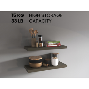 Floating <b>Shelves</b> Olive 2 <b>Shelves</b> 1.50 In H <b>Wall</b> <b>Mount</b> Display Storage - Product Image 5