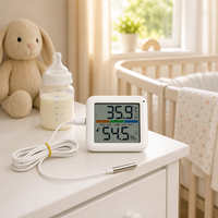Thermomètre numérique avec capteur à distance, moniteur de température et d'humidité de haute précision pour chambre de bébé et serre