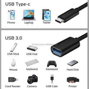 Adaptador de cable <span class=keywords><strong>USB</strong></span> <span class=keywords><strong>C</strong></span> <span class=keywords><strong>OTG</strong></span> USB3.0 hembra a tipo <span class=keywords><strong>C</strong></span> macho adaptador conector <span class=keywords><strong>OTG</strong></span> convertidor de cable de datos 20cm - Product Image 3