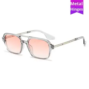 <span class=keywords><strong>Occhiali</strong></span> <span class=keywords><strong>da</strong></span> <span class=keywords><strong>Sole</strong></span> <span class=keywords><strong>Aviator</strong></span> alla Moda Unisex con Doppia Asta Anti-UV400, Nuovo Stile Influencer Transfrontaliero - Product Image 4