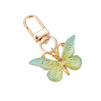 Porte-clés Papillon Tendance en Maille Dégradée, Breloque de Sac à Main Colorée en Dentelle pour Femme, Accessoire de Sac à Dos, Bijou Cadeau