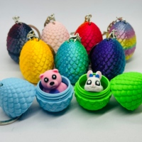Œuf surprise à remplir pour sacs cadeaux d'enfants, œuf imprimé en 3D avec petit animal articulé, cadeau artisanal en plastique pour Pâques et Noël