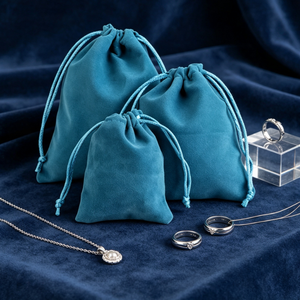 Multi-size Microfiber Suede Drawstring Bag Soft Jewelry <b>Storage</b> Pouch for <b>Necklace</b> Bracelet Earring Custom Logo Wholesale - Product Image 6