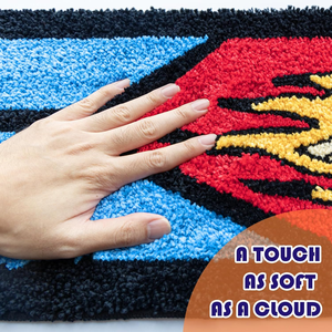 Non-slip Irregular Shape Flocking <strong>Bath</strong> <strong>Mat</strong> <strong>Funky</strong> Maximalist Style 38mm High Pile Cloud-touch Fleece Shower Room Entrance - Product Image 5