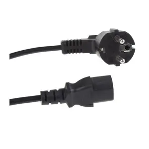 Plug Cord AC Power Cord EU 3 Prongs Schuko Plug Power Cord IEC 320 C13 Socket