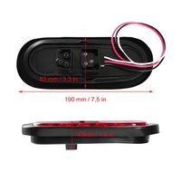 Feu arrière LED ovale de 6 pouces avec œillets de montage en surface, étanche, pour feux de stop, de clignotant, de frein et de marche arrière, pour camping-car, camion, remorque