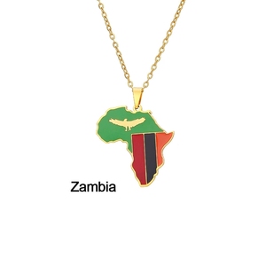 Collar Retro Simple con Bandera de Nigeria, Ghana y <span class=keywords><strong>Somalia</strong></span>, Chapado en Oro, de Acero Inoxidable, con <span class=keywords><strong>Mapa</strong></span> de África para Mujer - Product Image 6