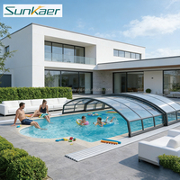 Qualitäts gesicherte kunden spezifische schnelle Lieferung Polycarbonat Außen pool abdeckung Aluminium versenkbares Pool gehäuse