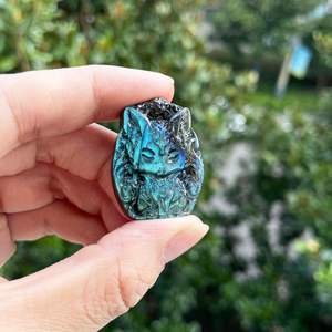 Intaglio naturale di cristallo curativo animale bellissimo arcobaleno Flash <span class=keywords><strong>elefante</strong></span> Labradorite intaglio per ciondolo - Product Image 5