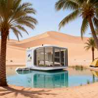 Maison capsule modulaire d'extérieur, mini-chalet préfabriqué pour boutique de rue, hôtel, glamping et location Airbnb