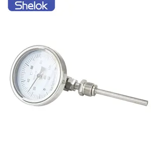 Tipo Universal dial 60 milímetros tronco 6mm ajustável 1/2 NPT rosca WSS bimetal termômetro de água medidor de temperatura