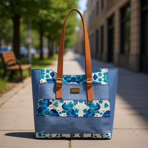 Borsa Tote in Denim da Donna Fana Elio con Ricamo Floreale, Design per Uso Quotidiano, Stile per Tutte le Stagioni - Product Image 2