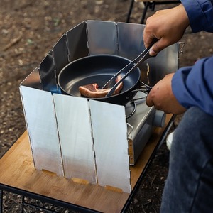 Paravent pliable pour réchaud à gaz, écran coupe-vent en aluminium pour cuisson en camping en extérieur - Product Image 4