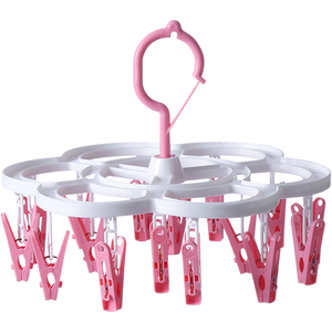 16-Clips Folding Clothes <b>dryer</b> <b>Hanger</b> Children Adults Clothes <b>Dryer</b> Windproof <b>Socks</b> Underwear Plastic Drying Rack Organizer - Product Image 1