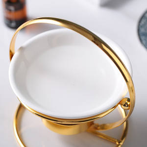 <span class=keywords><strong>2022</strong></span> dernier luxe moderne en métal doré arôme poêle en céramique aromathérapie huiles brûleur d'encens - Product Image 5