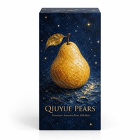 Op maat gemaakte bedrukte stevige geschenkverpakking voor Qiuyue peer met sterren-gouden design, premium fruitverpakking met deksel en bodem, groothandel