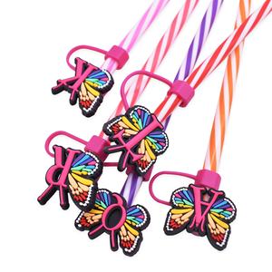 Nueva Tapa Protectora de Silicona Suave de PVC con Diseño de Mariposa Rosa y Letras, para Pajitas, Adecuada para Accesorios de Bebidas - Product Image 3