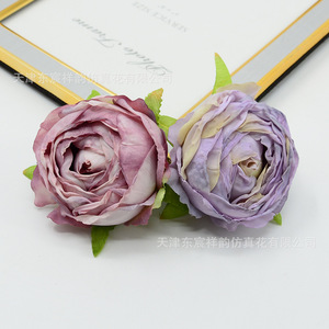 Fleurs artificielles Dongchen Crafts, roses en soie de 7 cm, base en soie, pour couronne de tête, guirlande, décoration de mariage DIY - Product Image 3