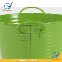 Pot de plante en métal peint en poudre verte pour la décoration de jardin