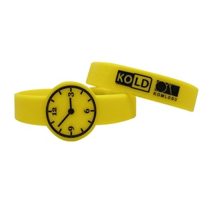 Regalos promocionales Evento Pulseras de silicona de 1 pulgada Forma de reloj Pulsera de goma de diseño personalizado - Product Image 5