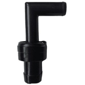 Connecteur de soupape d'échappement en PVC noir, coude à 90 degrés pour système d'admission d'air de voiture, ajustement universel 1990-2018 - Product Image 1