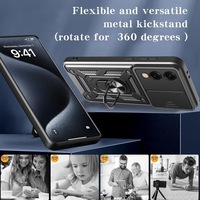 Coque Antichoc Antidérapante avec Anneau Support et Cache Caméra Coulissant pour Samsung Galaxy S27 Ultra S27 Plus