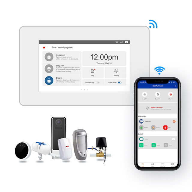 2024 Safety Guard Smart GSM WIFI Alarm System with Customized Mobile APP and with Monitoring Center Software Function