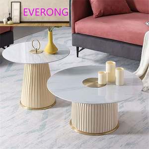 <span class=keywords><strong>Mesa</strong></span> de Centro de Diseño Nórdico con Tapa de Piedra Sinterizada y Baño de Oro, <span class=keywords><strong>Convertible</strong></span> y Extensible para Muebles de Sala - Product Image 1