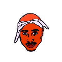 Insigne goupille à revers, chapeau en métal 2pac, pour rappeur de hip hop tupac, épingle en émail, 1 pièce