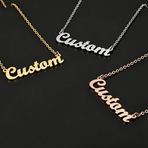 Collar de Oro de 18K, Acero Inoxidable 316L, Placa con Nombre Personalizada, Collar con Letra Personalizada para Hombre y Mujer - Product Image 2